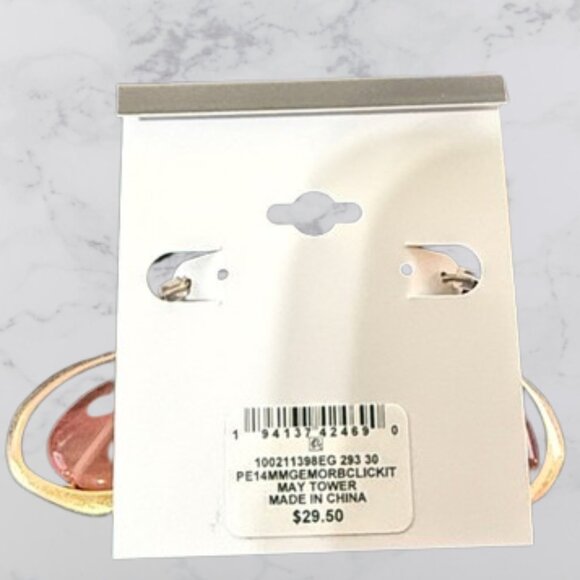 NWT Style & Co Gold-Tone Stone Orbital Charm Hoop Earrings - Picture 2 of 2